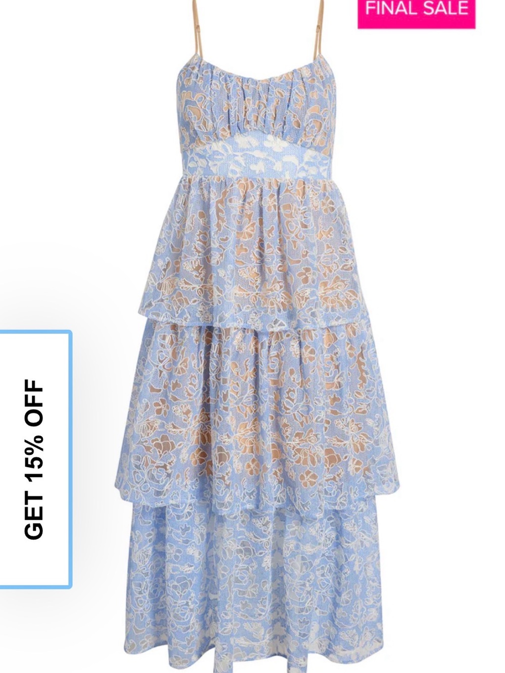 Likely Blue and Beige Floral Tiered Maxi Dress